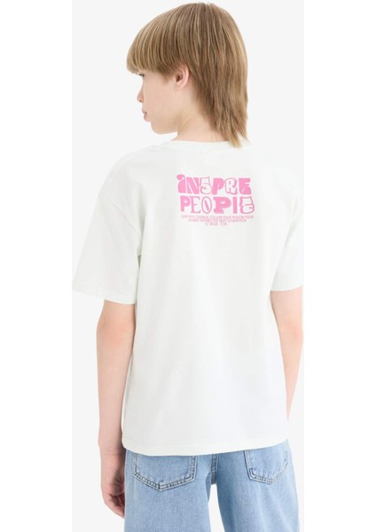 Erkek Çocuk Bisiklet Yaka Baskılı Kısa Kollu Tişört E7494A825SM