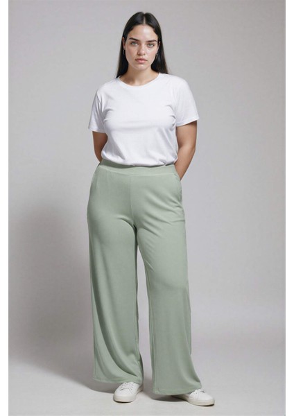 Wide Leg Basic Düz Geniş Paça Pantolon E7979AX25SM