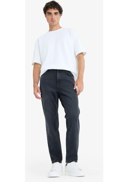 %100 Pamuk 90's Slim Fit Dar Kalıp Yüksek Bel Dar Paça Jean Pantolon D8587AX25AU