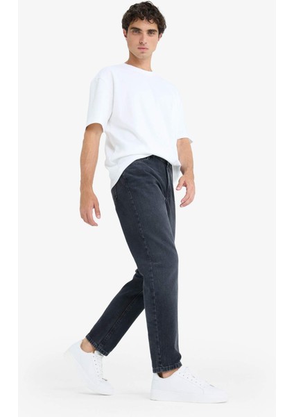 %100 Pamuk 90's Slim Fit Dar Kalıp Yüksek Bel Dar Paça Jean Pantolon D8587AX25AU