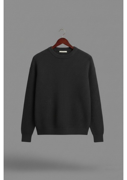 Erkek Oversize Kesim Bisiklet Yaka Örme Triko Kazak modelleri