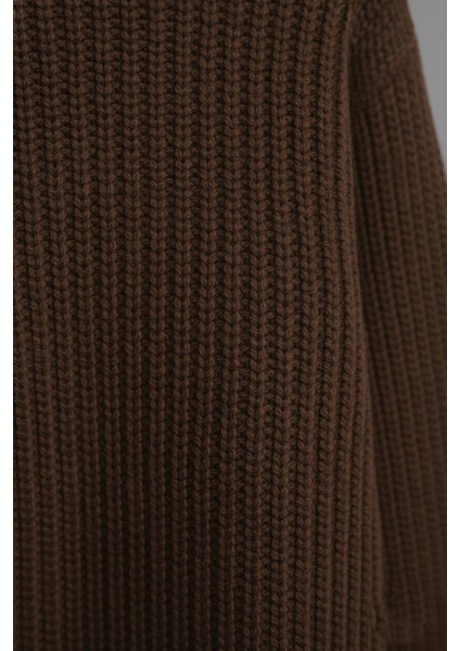 Erkek Oversize Kesim Bisiklet Yaka Örme Triko Kazak fırsatları