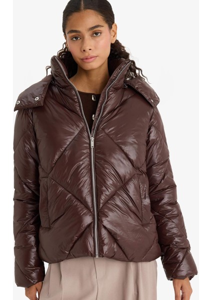 Su Geçirmez Regular Fit Kapüşonlu Mont F2823AX25WN