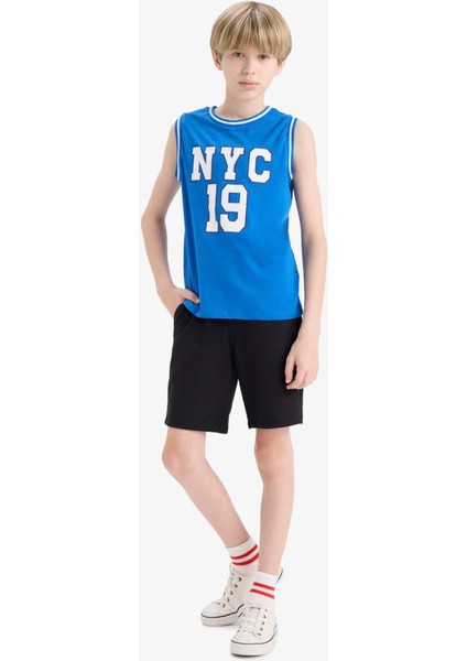 Erkek Çocuk 2'li Takım Baskılı Atlet Beli Lastikli Şort