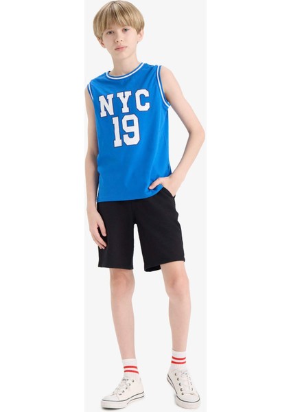 Erkek Çocuk 2'li Takım Baskılı Atlet Beli Lastikli Şort