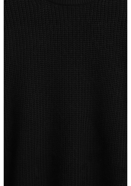 Erkek Oversize Kesim Bisiklet Yaka Örme Triko Kazak fırsatları