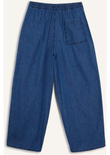 Culotte Beli Lastikli Kısa Paça Bilek Boy Jean Pantolon E3041AX25SM