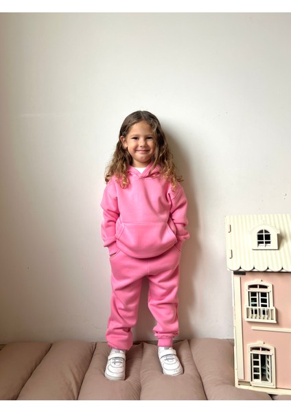 Erkek / Kız Çocuk Eşofman Takımı Kanguru Cepli Kapüşonlu 3 Iplik Şardonlu fiyatları