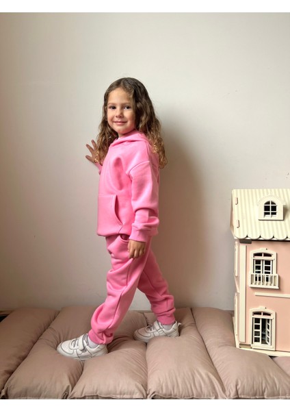 Erkek / Kız Çocuk Eşofman Takımı Kanguru Cepli Kapüşonlu 3 Iplik Şardonlu indirimleri