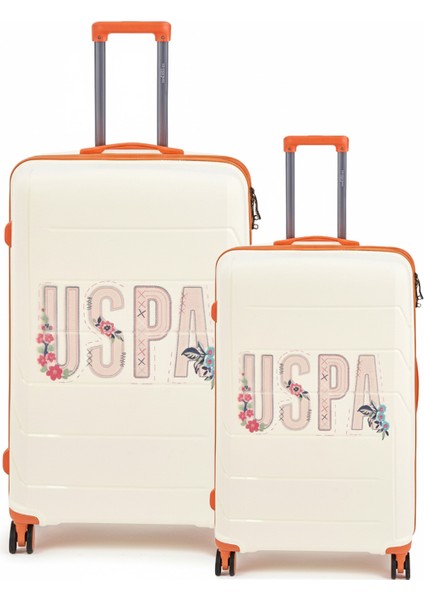 Polipropilen Kırılmaz 2'li Valiz Seti Büyük ve Kabin Boy Beyaz 24060