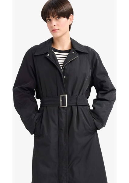 Regular Fit Kemerli Fermuarlı Uzun Trençkot F2100AX25WN