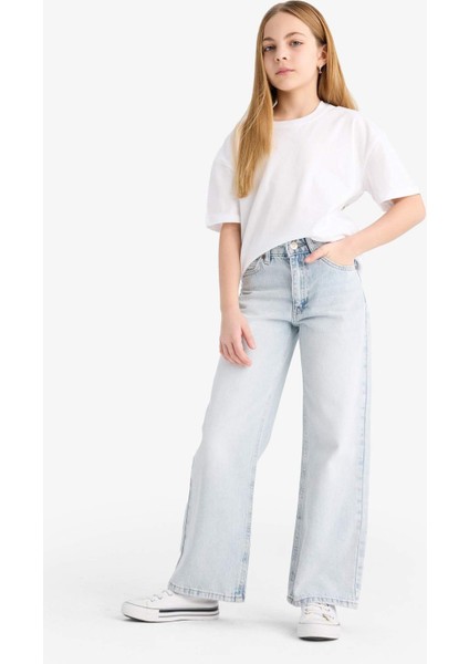Kız Çocuk Straight Wide Jean Pantolon