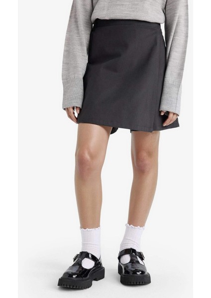 Kız Çocuk Okul Beli Lastikli Gabardin Şort Etek