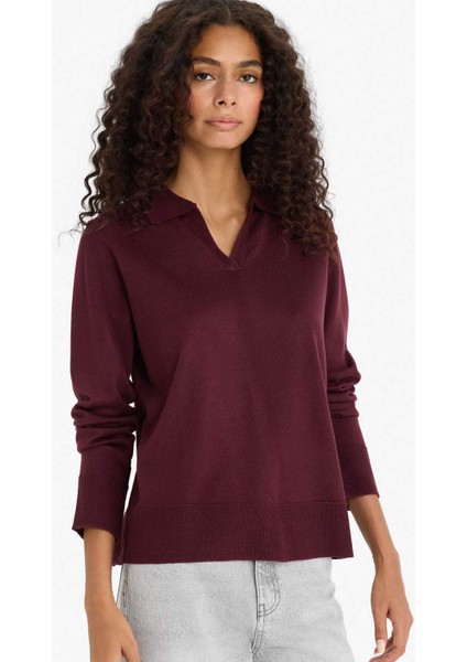 Regular Fit Polo Yaka Triko Kazak