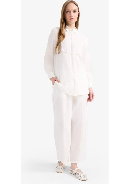 Beli Lastikli Basic Düz Modal Harem Pantolon