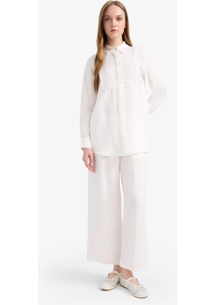 Beli Lastikli Basic Düz Modal Harem Pantolon