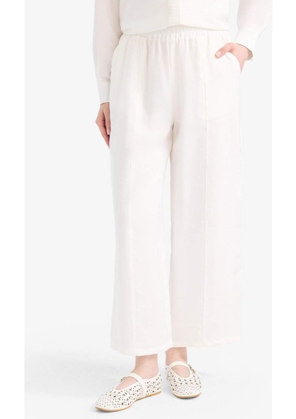 Beli Lastikli Basic Düz Modal Harem Pantolon