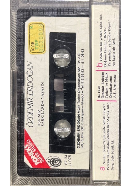 Kaset Özdemir Erdoğan Aşkımız Şarkılarda Yaşasın Kaset fiyatları