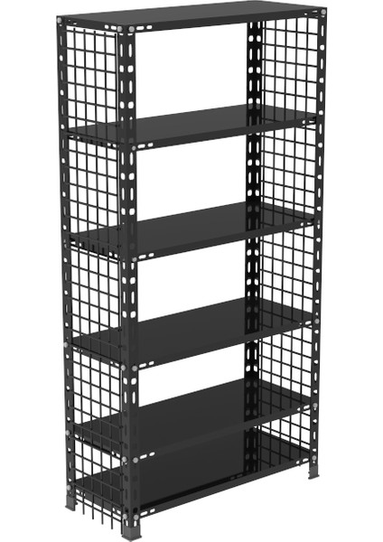 6 Katlı Renkli Tel Kafesli Çelik Ayakkabılık Rafı - SIYAH-31X75X150 cm fiyatları