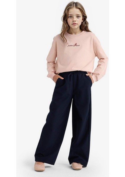 Kız Çocuk Wide Leg Geniş Paça Okul Pantolonu