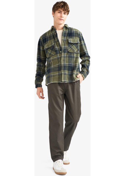 Regular Fit Kareli Polar Uzun Kollu Gömlek F0104AX25WN