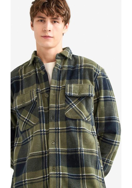 Regular Fit Kareli Polar Uzun Kollu Gömlek F0104AX25WN