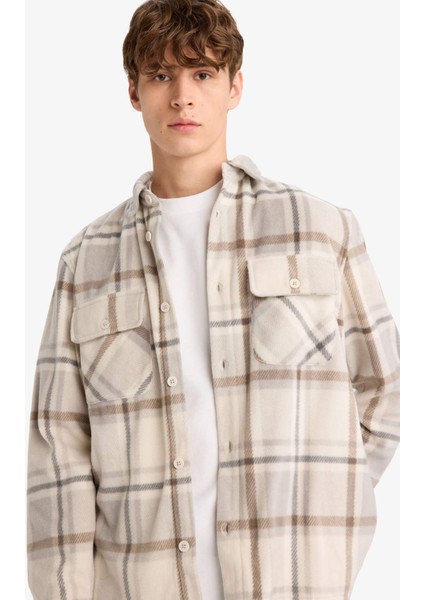 Regular Fit Kareli Polar Uzun Kollu Gömlek F0104AX25WN