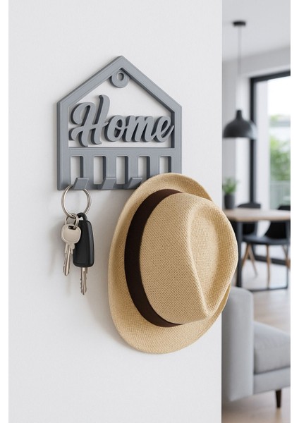 Dekoratif Açılır Kapanır Anahtar Askı Home Detay 15 x 15 cm modelleri