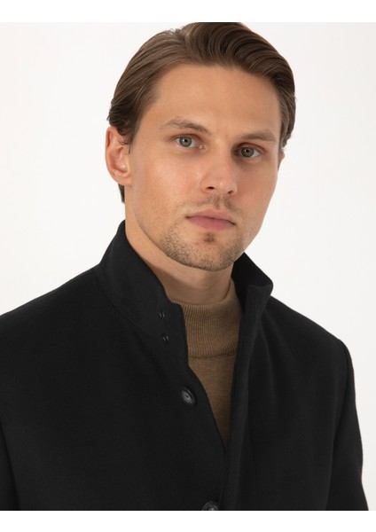 Erkek Siyah Slim Fit Palto 50314214-VR046 fiyatları