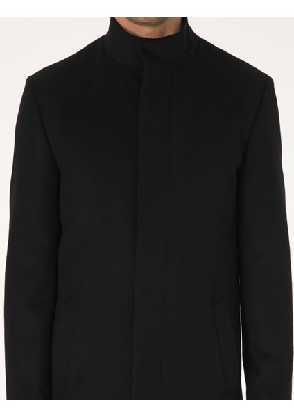 Erkek Siyah Slim Fit Palto 50314214-VR046