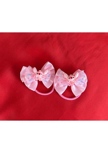 Stitch Kız Çocuk Için Pırıltılı Ikili Lastik Toka