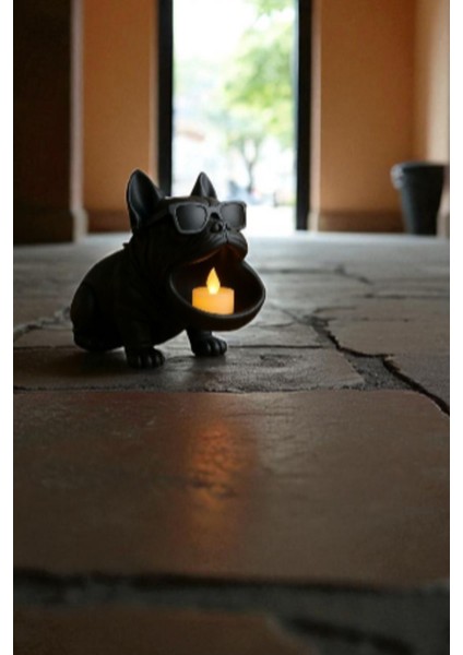 Dekoratif Bulldog Figürlü Mumluk ve Organizer Biblo – Masaüstü Düzenleyici, Anahtarlık fırsatları