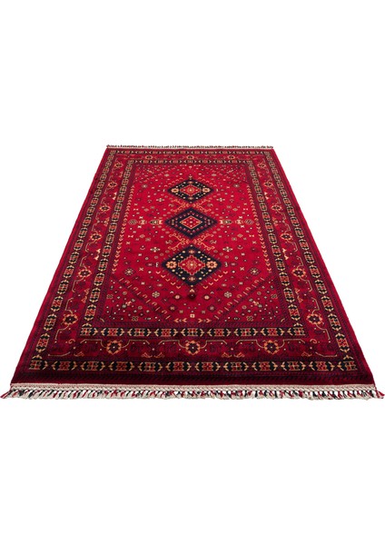 Historic 961 Red Afgan Desenli El Emeği ile Özel Tezgahlarda Üretilen Tencel Uşak Halısı modelleri