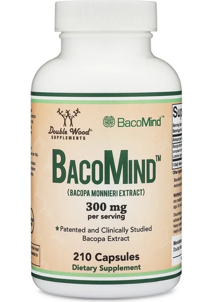Bacomind Bacopa Extract Supplement 300MG 210 Kapsül Bacopa Monnieri Extract