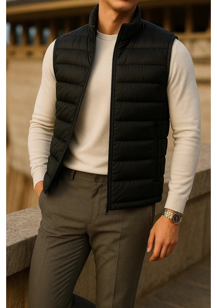 Erkek Kışlık Comfort Kolsuz Astarlı Siyah Şişme Yelek fırsatları
