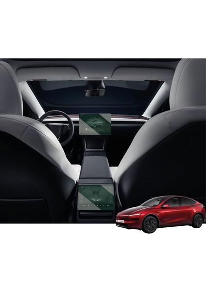 Tesla Model Y Juniper (2025) Uyumlu 15.4" Multimedya ve 8" Arka Ekran Çift Set 9h Nano Ekran Koruyucu