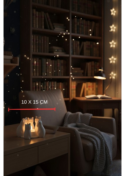 Dekoratif 6 Kedi Figürlü Yoga Meditasyon Mumluk Biblo Dinginlik Ritüel Masaüstü Ev Dekorasyon Objesi indirimleri