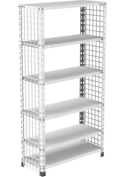 6 Katlı Renkli Tel Kafesli Çelik Ayakkabılık Rafı - BEYAZ-31X75X150 cm fiyatları