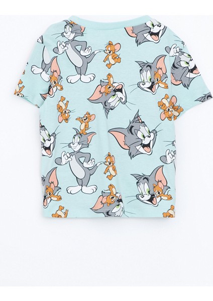 Yeni Sezon Bisiklet Yaka Kısa Kollu Tom ve Jerry Baskılı Erkek Bebek Tişört fiyatları