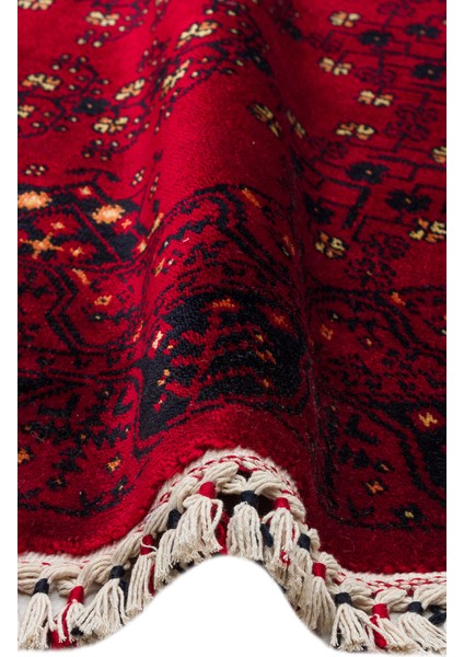 Historic 959 Red Q Afgan Desenli El Emeği ile Özel Tezgahlarda Üretilen Tencel Uşak Halısı modelleri