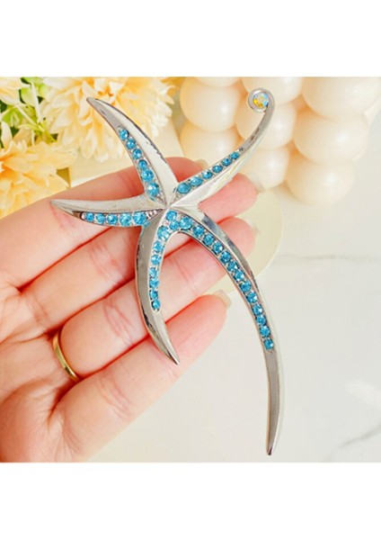 Blue Wave Mavi Taşlı Deniz Yıldızı Broş fiyatları