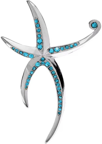 Blue Wave Mavi Taşlı Deniz Yıldızı Broş modelleri