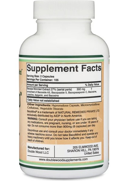 Bacomind Bacopa Extract Supplement 300MG 210 Kapsül Bacopa Monnieri Extract fiyatları