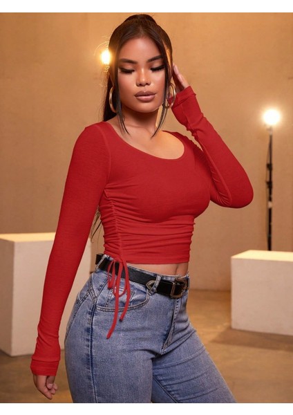 Kadın Kırmızı Kaşkorse Kumaş Bluz fiyatları