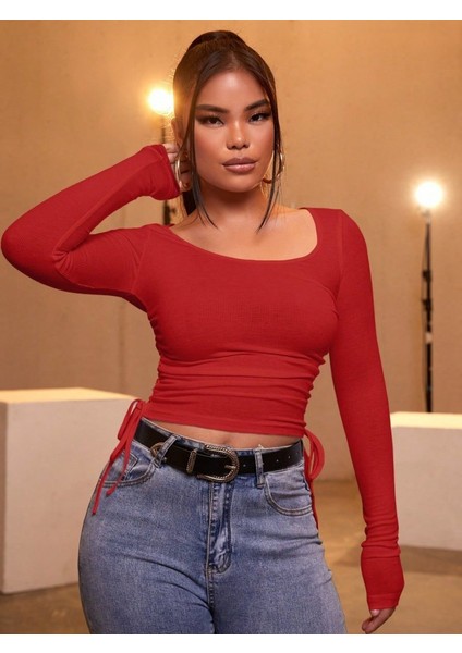 Kadın Kırmızı Kaşkorse Kumaş Bluz modelleri