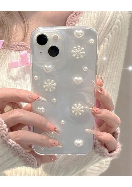 Iphone Uyumlu Kar Taneli İncili Kalpli Kılıf fiyatları