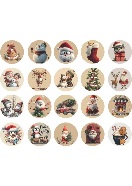 40 Adet Yılbaşı 2026 Etiket Seti – 5cm Yuvarlak Etiket | Hediyelik, Ambalaj Süsü, Paketleme fiyatları