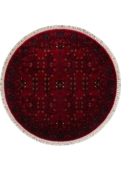 Historic 959 Red Q Afgan Desenli El Emeği ile Özel Tezgahlarda Üretilen Tencel Uşak Halısı