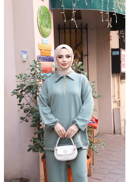 Yarım Fermuarlı Cepli Modal Takım modelleri