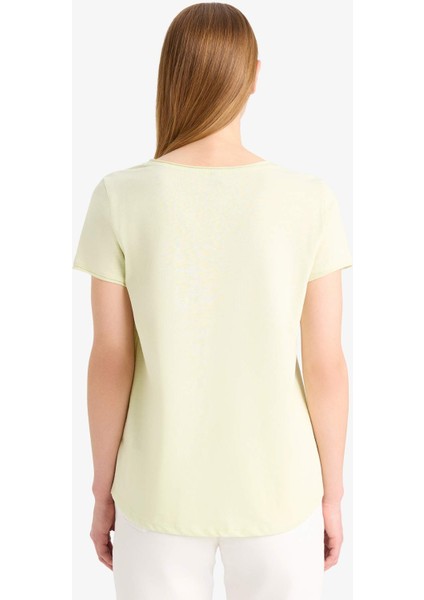 Regular Fit Yuvarlak Yaka Basic Düz Kısa Kollu Tişört K1508AZ25SM